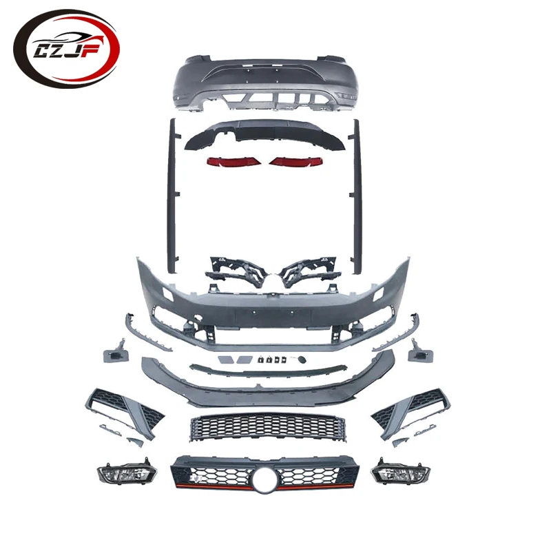 

CZJF Car Facelift Body Kit Front Rear Bumper for 2010 2011 2012 2013 2014 2015 2016 VW Polo MK 5 Upgrade to Polo MK 5 GTI
