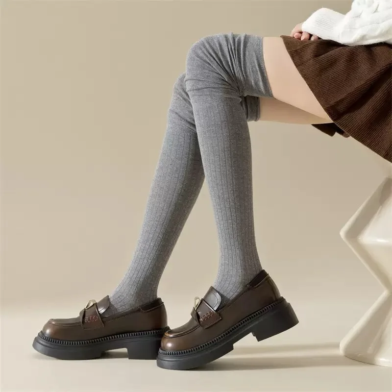 

Женские гольфы выше колена на осень/зиму — противоскользящий ворс с поддержкой колена, впитывающая пот смесь хлопка