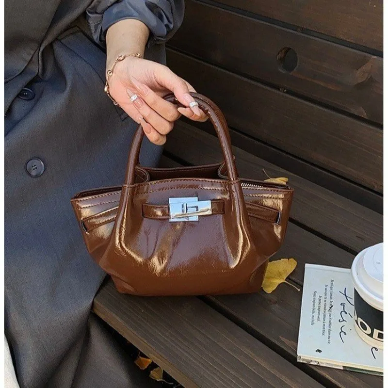 

Diaper Bag Trendy Casual Simple Vintage Leather Crossbody Handbag Women Retro Original Textured Clutch Mini Bag