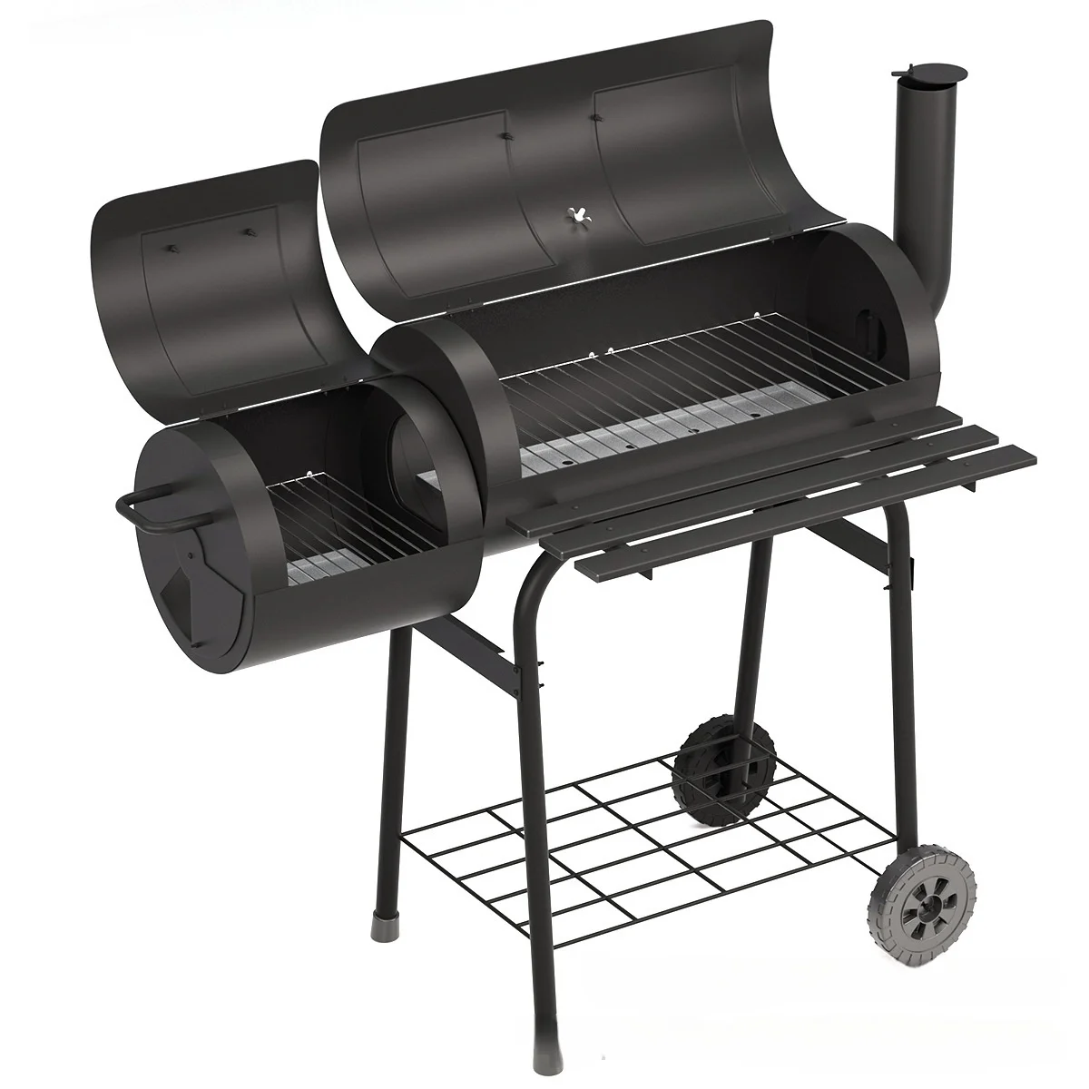 Charcoal Grills Outdoor BBQ  Barrel Charcoal Grill with Side Table, , Outdoor Backyard Camping Picnics, Patio and Parties,