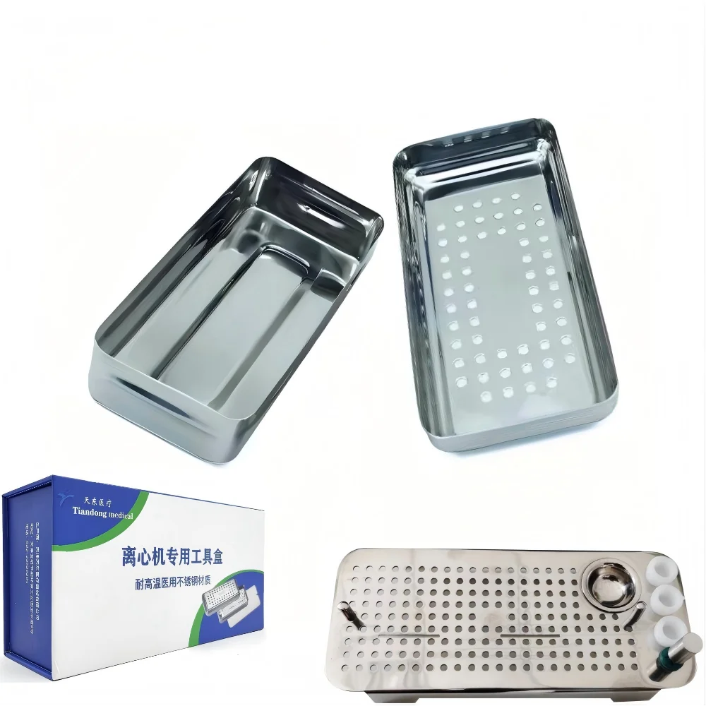 Kit de Centrífuga Dental PRF CGF, Herramientas Quirúrgicas para Implantes, Placa de Implante de Acero Inoxidable, Caja para Membrana Ósea