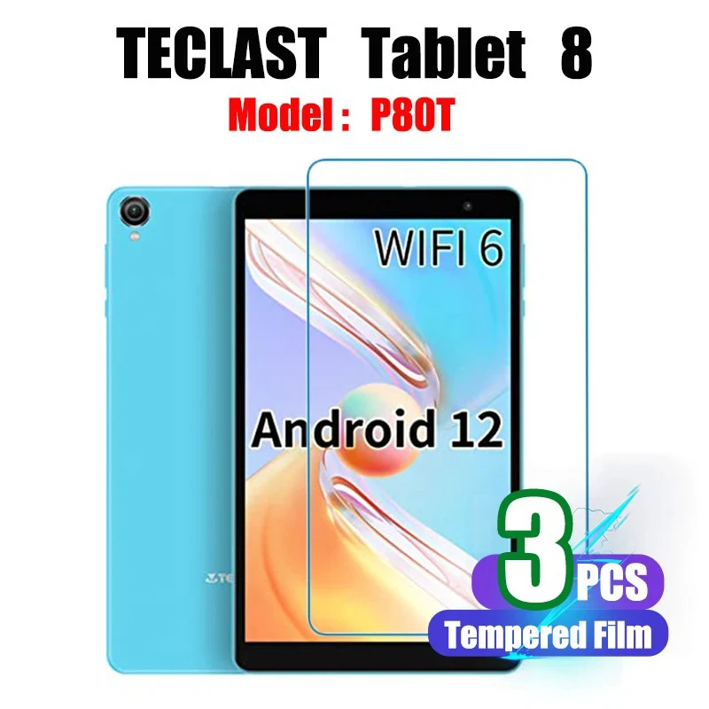 Screen Protector for Teclast Tablet 8 P80T 9H Hardness Bubble Free Tempered Glass Film for Teclast Tablet 8  8 Inch