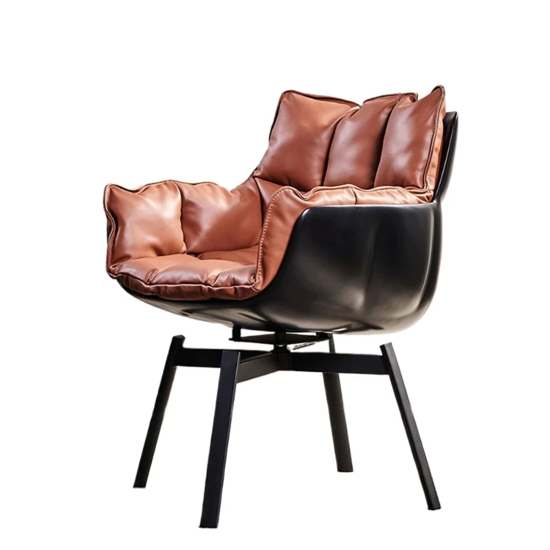 

Light luxury minimalist leather rotatable dining chair size apartment household