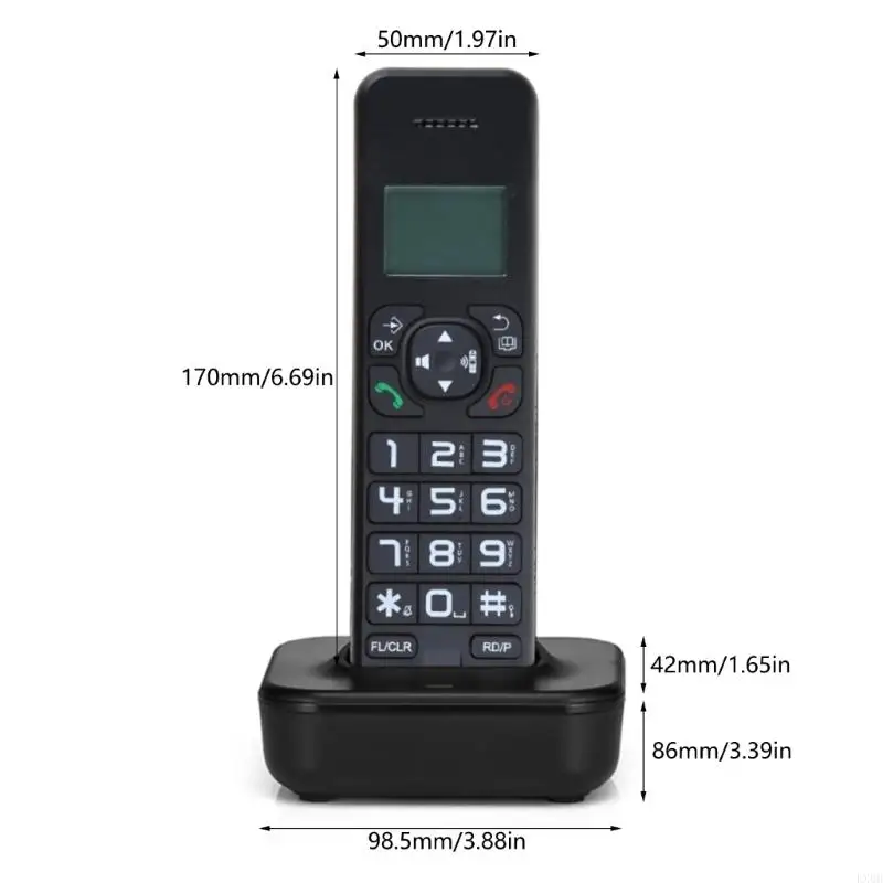 LX0B D1102B Стационарный стационарный беспроводной телефон, стильный, с многоязычным дисплеем вызывающего абонента, подсветкой и