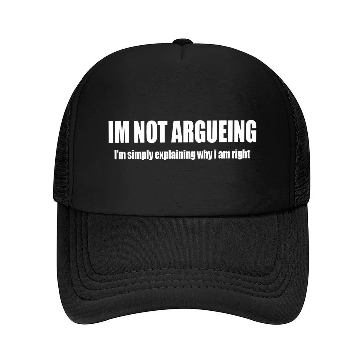 Im Not Arguing Simply Explaining Right Mesh Baseball Cap Hip Hop