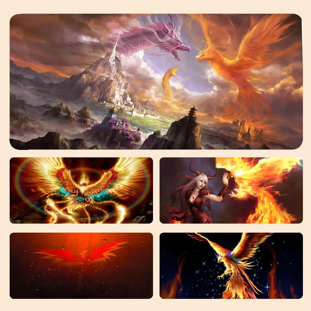 

F-Fantasy Dragon Phoenix Pc Gamer XL Computer HD Home Mousepad XXL Mouse Mat Natural Rubber Non-Slip Carpet Table Mat Mouse Mat