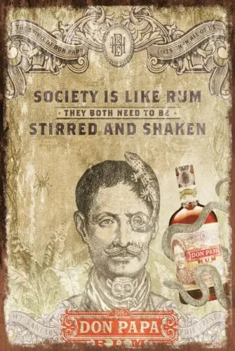 Don Papa Rum Advert Aged Look Vintage Retro Style Metal Sign, pub bar mancave