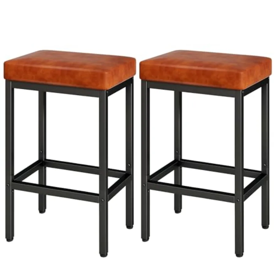 

Bar Stools Set of 2, 26 Inch Counter Height Bar Stools, Barstools for Kitchen Island Counter, PU Leather Kitchen Stools Chairs