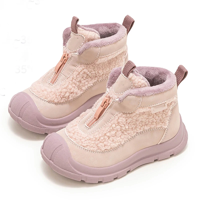 

Faux Fur Winter Boots For Girls Thick Warm Teenager Kid's Snow Boots Anti-slippery Outdoor Children's Warm Boots Cotton Shoes
