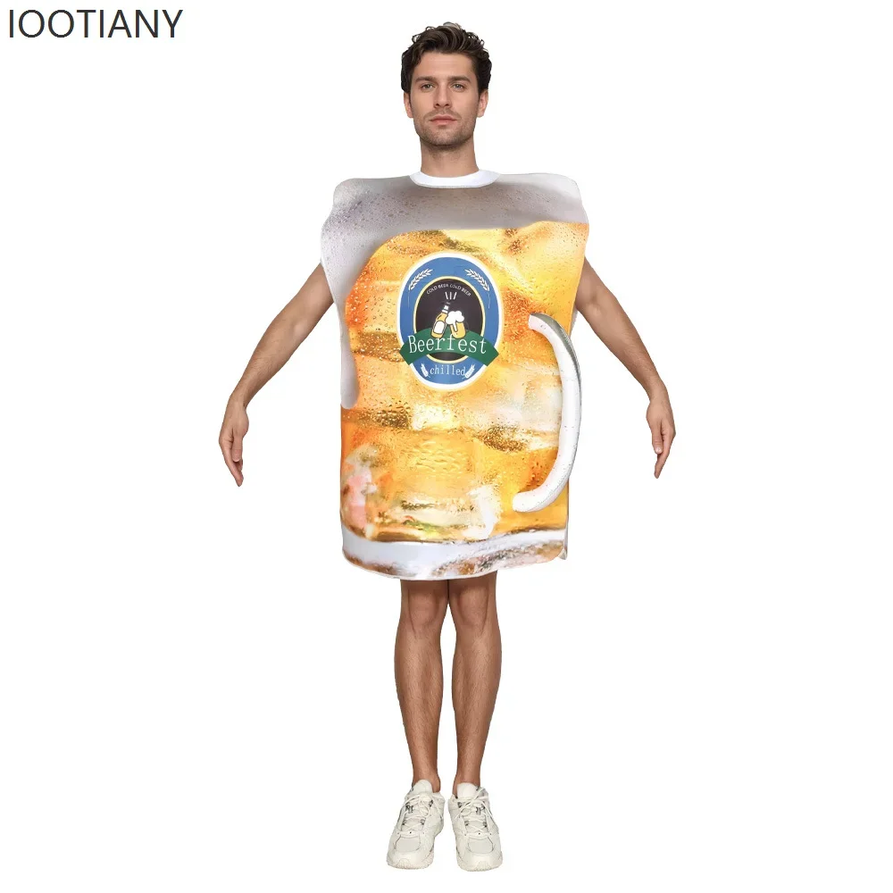 

CosplayAdult Funny German Beer Festival Costume Cosplay Men And Women One-piece Party Bar Costume Print Carnival Party Jumpsuit