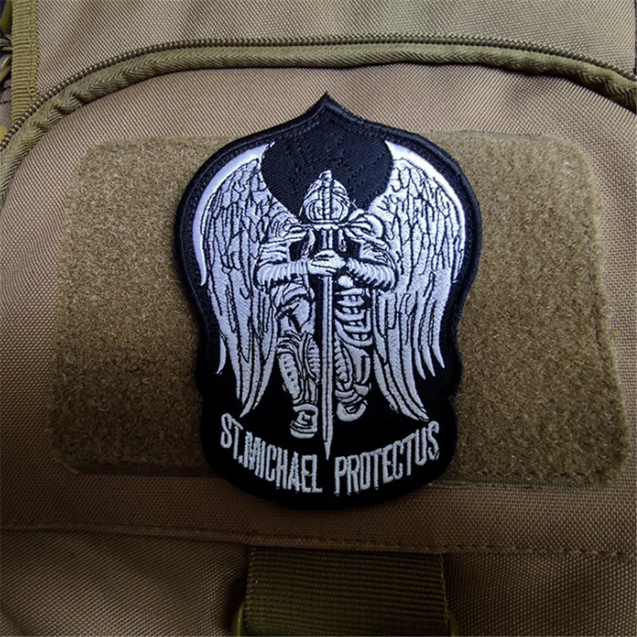 AHYONNIEX 1 Pc High Quality 3D Three-Dimensional Embroidery Armband Badge Flag ST.Michael Protectus Cloth Sticker Patch DIY