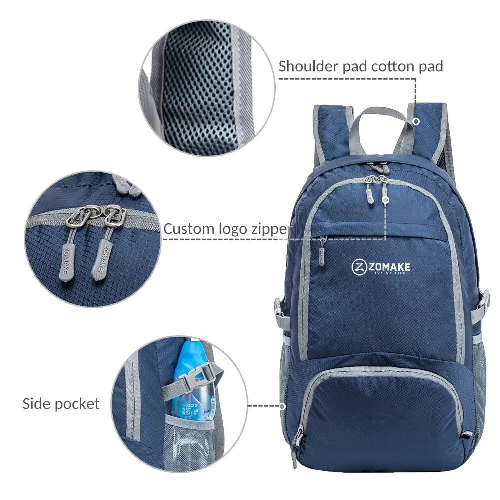 ZOMAKE Grand Sac À Dos Léger Randonnée Pliable Sac À Dos 35L Résistant À L'eau Packable Sac À Dos Daypack pour Femmes Hommes