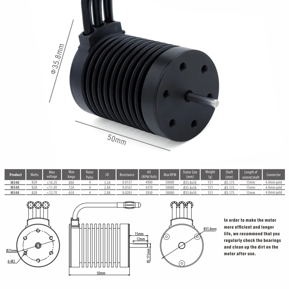 SURPASS HOBBY Brushless Motor M2430/2435/2440/2838/2845/540/3650/3660 For Mult-Scale RC Car Boat