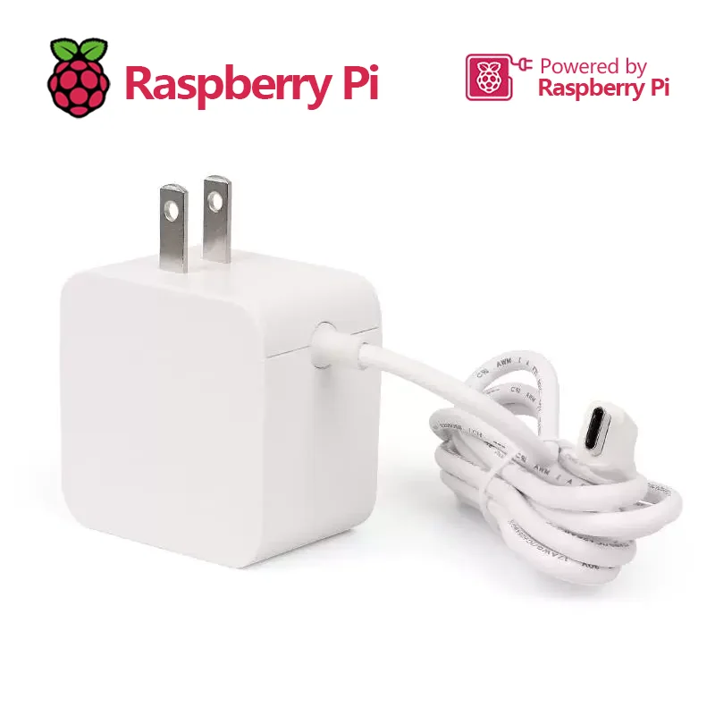 Imagem -02 - Raspberry pi Fonte de Alimentação Oficial Adaptador 27w Usb-c 5.1v 5a com Suporte Padrão pd