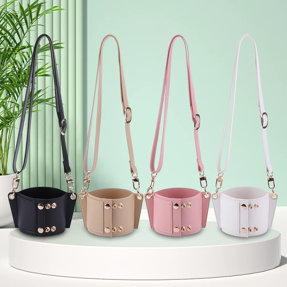 Water Bottle Handle Shoulder Strap Universal Water Bottle Carrier Travel PU Leather Coffee Mug Holder for Stanley 30oz/40oz Cup image 2