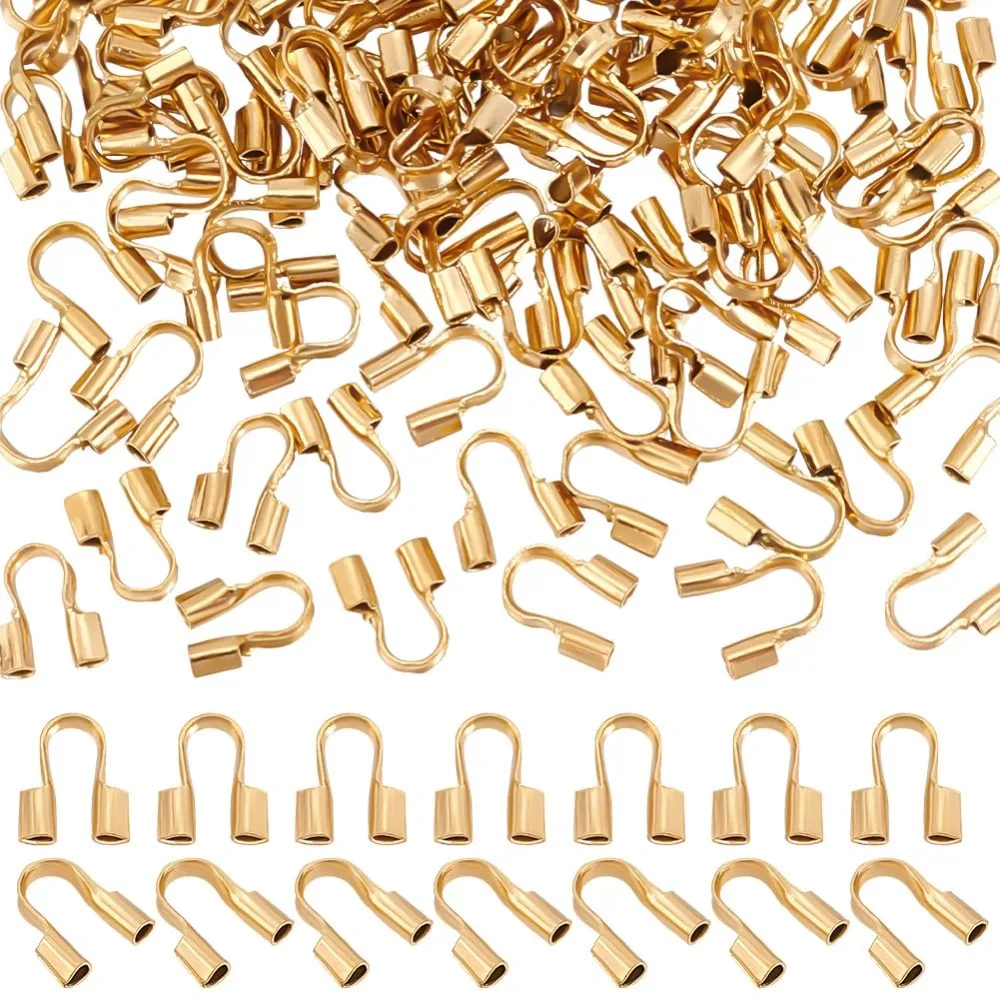 

100pcs 304 Stainless Steel Wire Guardian U-Shape Cable Protector Wire Guard Loops Thread Protector for Earring Bracelet