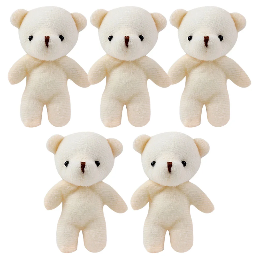 5 Pcs Mini Bear Tiny Bears Stuffed Baby Soft Little Cloth Toys For DIY Keychain