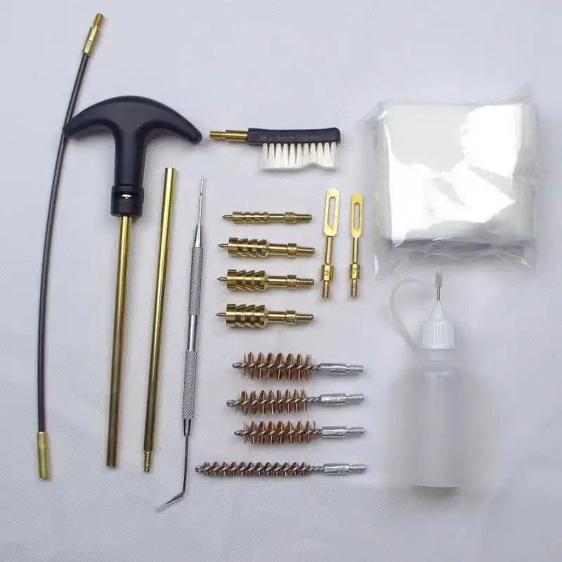 Universal Handgun Cleaning kit .22,.357,.38,9mm,.45 Caliber Pistol Cleaning Kit Bronze Bore Brush and Brass Jag Adapter