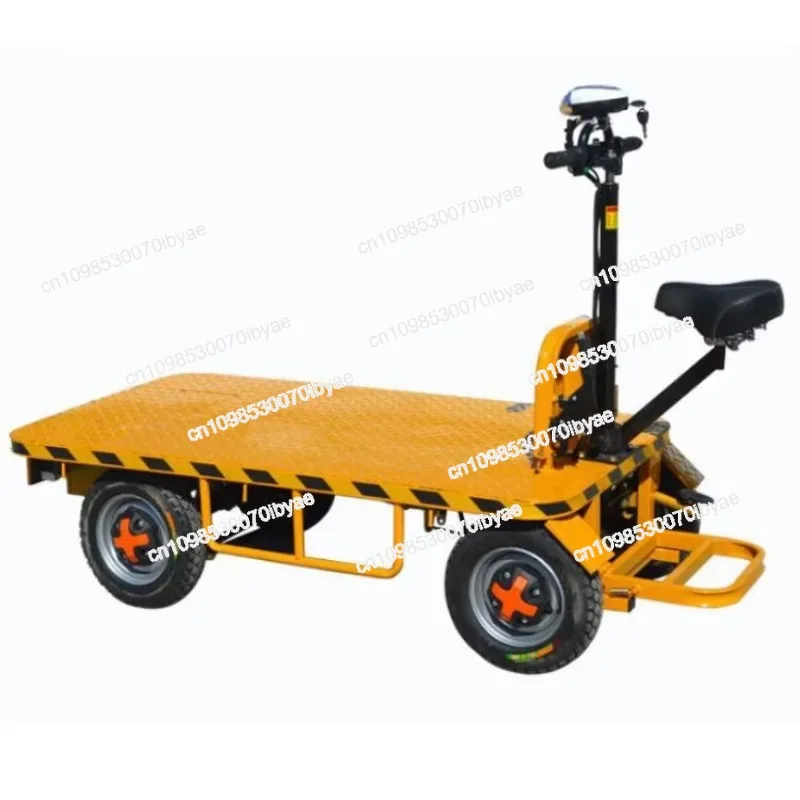 

China Logistics Electric Flat Car/electric Trolley Electric Flat Trolley with Seat for Cargo Carrier Transport Flatbed Car