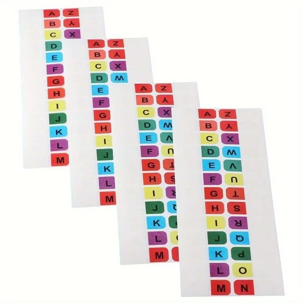 Colorful Alphabet Index Label Stickers Small Strips Study Sticky Index Tabs Planner Organizer Self-Adhesive Index Tabs Binders