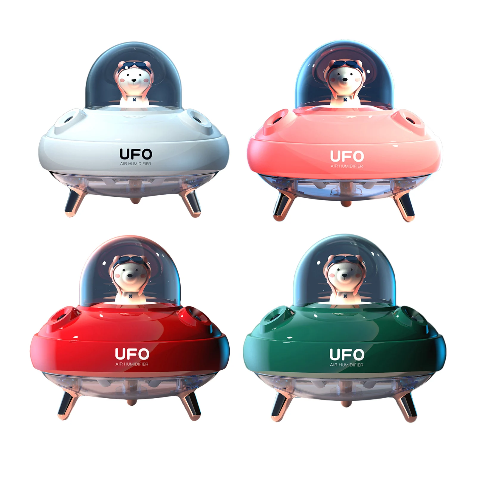 더블 스프레이 가습기 LED 조명 침실 공기 청정기 조용한 400ML