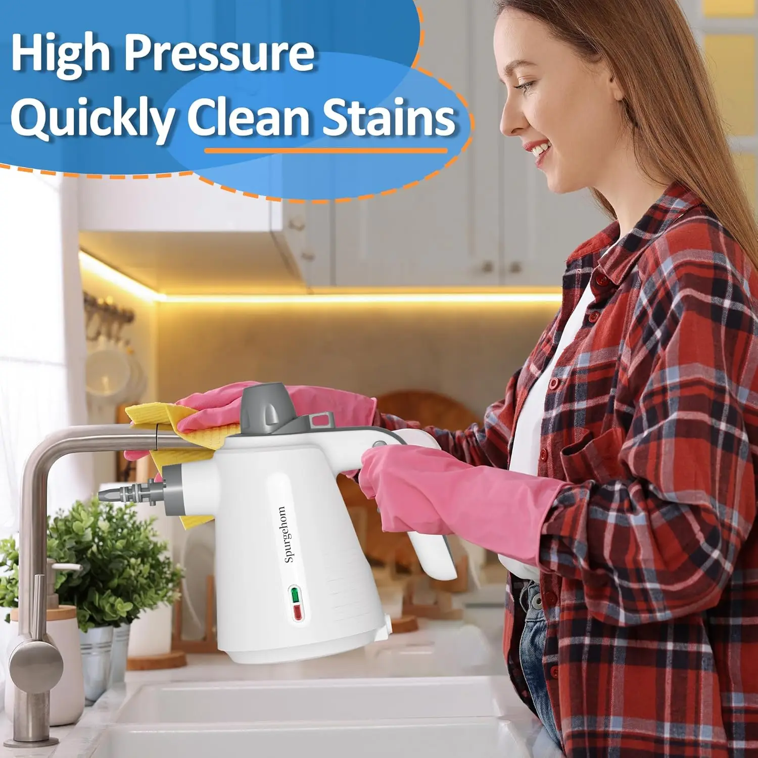 Handheld Steam Cleaner with 11 Accessories, Large Capacity, Portable Steam for Home, Car, Window Cleaning