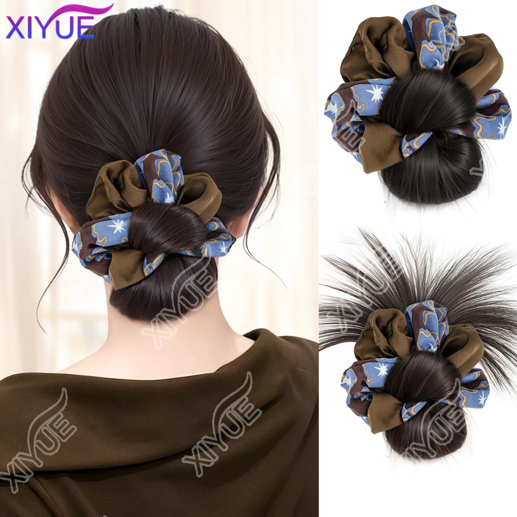 Synthetic Bun Ponytail Hair Natural Fluffy Claw Clip Chignon Hair For Women Bun Wig Bag Hair Accessories For Daily Use