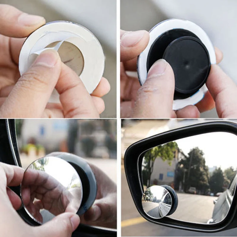 Trucks Wide Angle Round Convex 5*1.2mm Parts Replacement Rear View Stick-On ABS Set Auto Practical Unique Mirrors