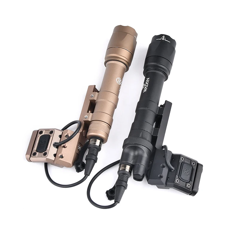 WADSN Tactical Airsoft Lanterna Offset, Mount Base Arma, Rifle Light, ModButton Switch, Flank Scout Tocha, SF M600, M600C, M300