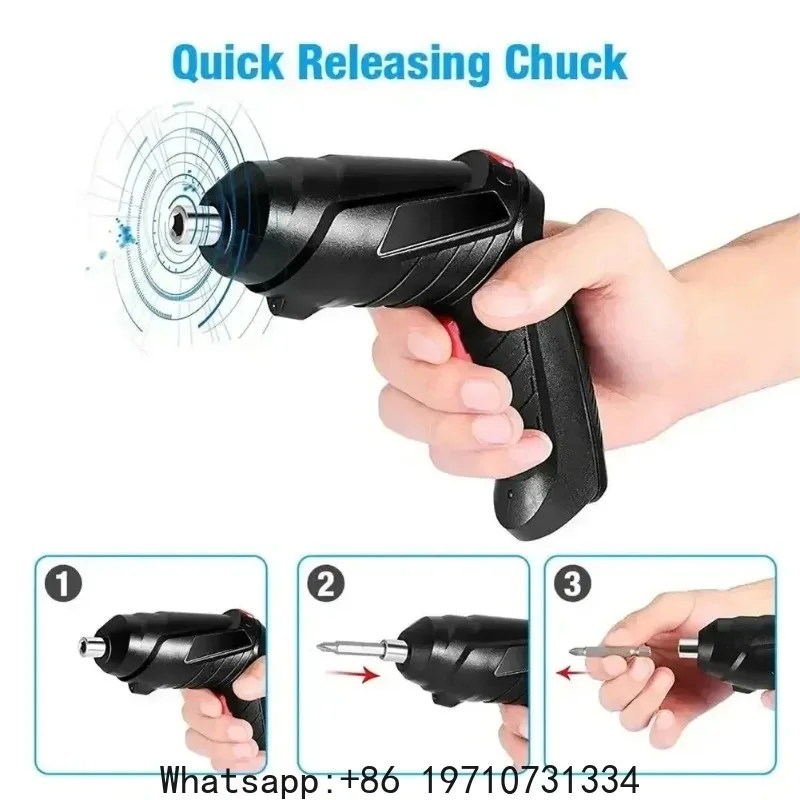 Electric Screwdriver Cordless 47 in 1 90° Rotatable Rechargeable Portable  with LED Light for Home Office DIY Repair