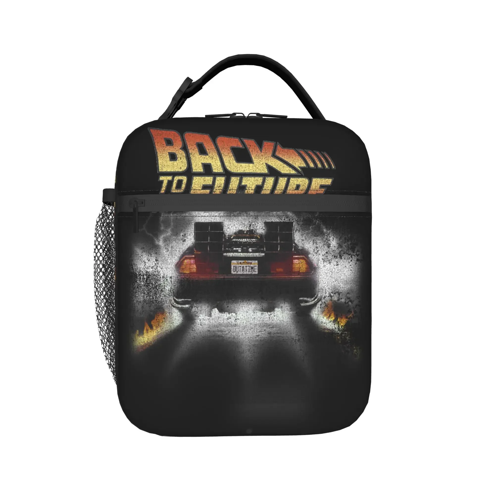 Custom Bag Custom Back To The Future Vintage Delorean Peel Out Graphic Lunch Bag For Women Lunch Box Fun Office Cooler Bag Therm