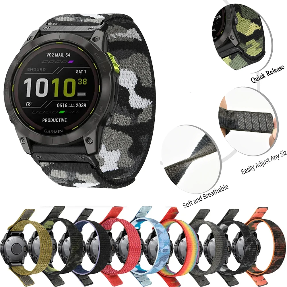 

QuickFit 26mm Canvas Strap For Garmin Tactix Delta Fenix 7X 6X 5X Plus Mk2i Instinct 2X Enduro 2 Bracelet Smart Watch Wristband