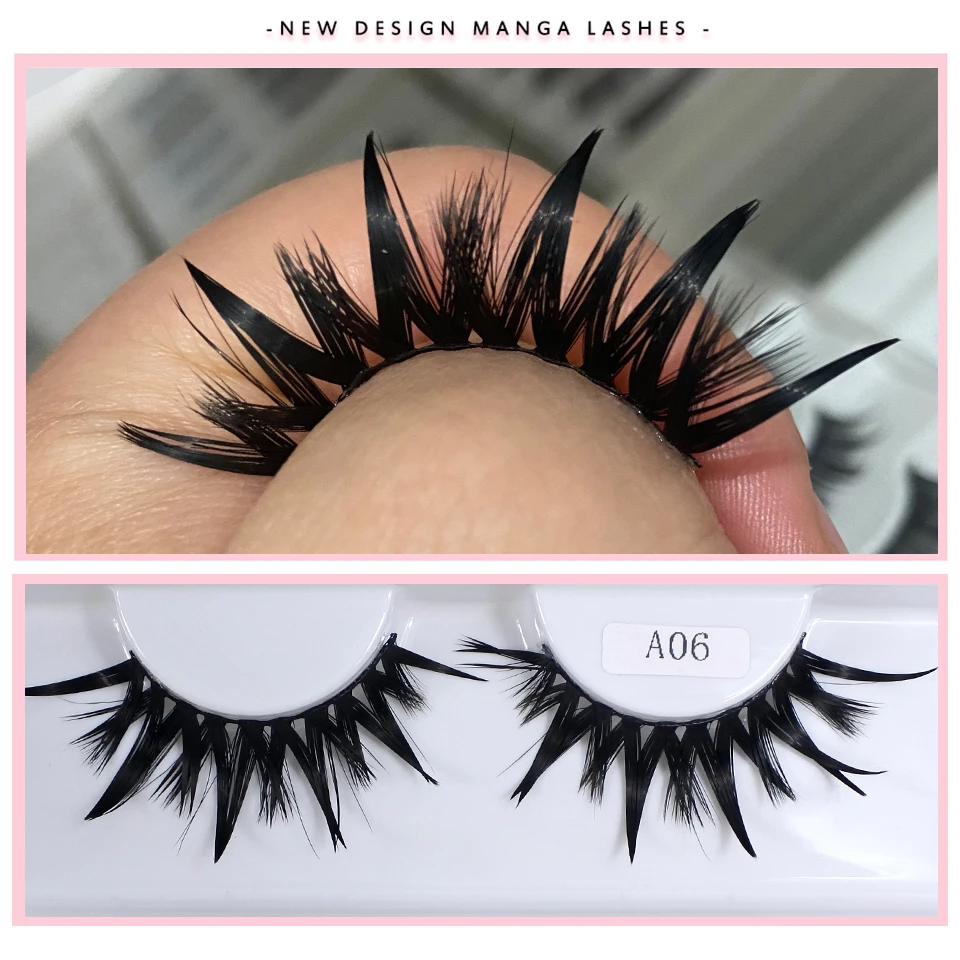 Neue Design Mode Falsche Wimpern Cosplay Dramatische Spike Nass Wimpern Make-Up Manga Gefälschte Wimpern – Detail 8