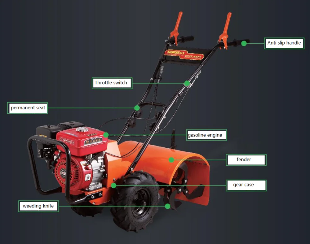 TOGO diesel Power Tiller 9 hp Agricultural Tool Carrier for Tractor Cultivator