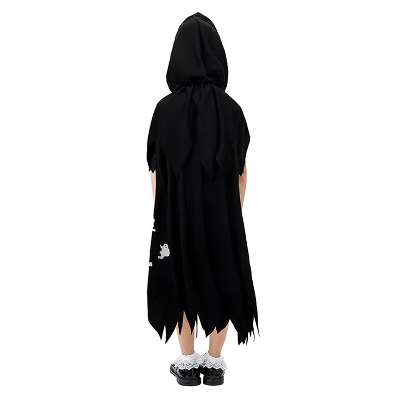 White Hooded Robe Little Ghost Costume Enfant Scary Carnival Fancy Dress Up Toddler Niño Glow The Dark Ghosts Costumes