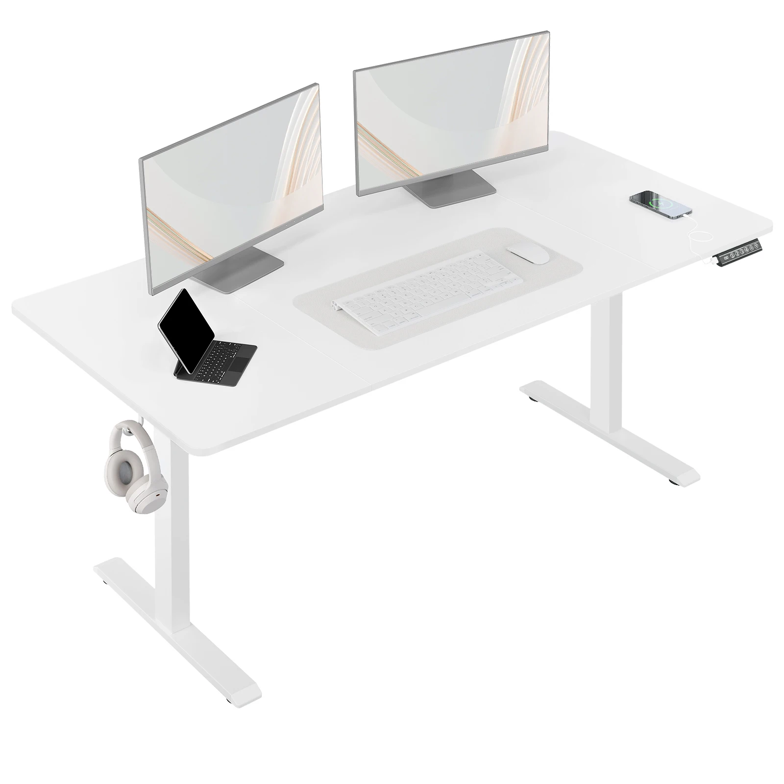 WOLTU Electric Standing Desk Height Adjustable Computer Desk with USB Charging Port Ergonomic Work Table with Memory Control