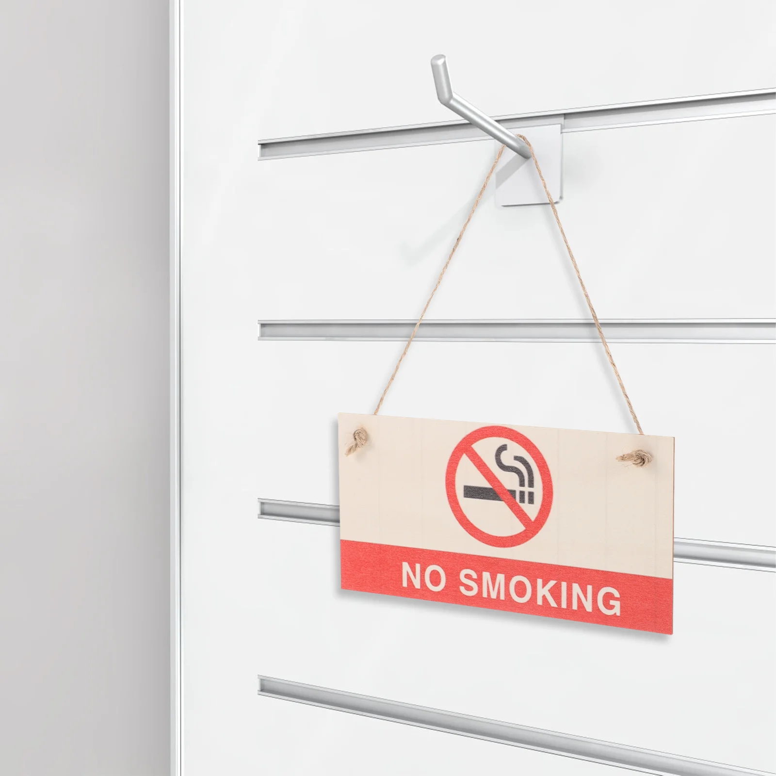 2Pcs No Smoking Sign Wooden Decorative Hanging Notice Clear Office Business Indoor Outdoor Label No Smoking Sign