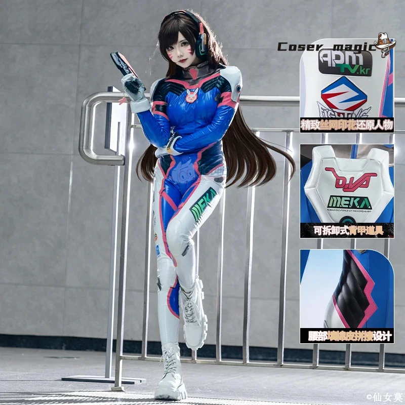 D.Va أزياء تنكرية للعبة Overwatch زي الهالوين كرنفال حفلة عيد الميلاد لعب الأدوار الملابس الملابس