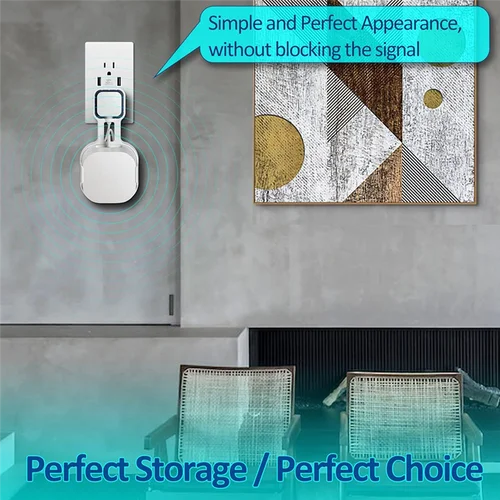 Imagen 2 del producto Soporte de montaje en pared para enrutador Wi-Fi 6+ de malla de doble banda Eero 6+, soporte de enchufe resistente, ahorro de espacio, gestión de cables