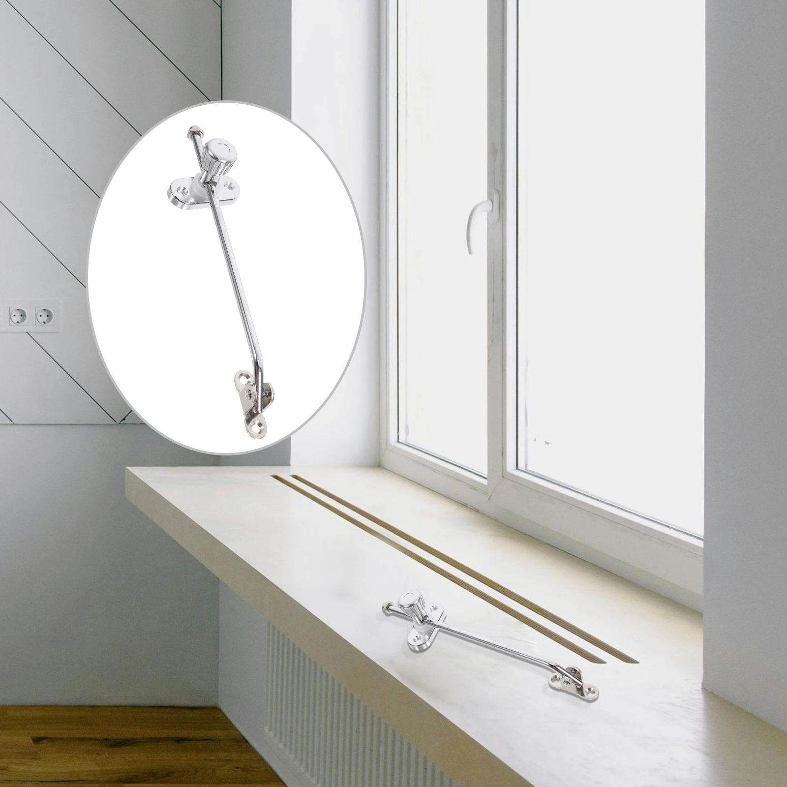 

Heavy Duty Adjustable Window Lock Bar Door Closer Cabinet Support Casement Window Sliding Lock Bar Door Closer with Hold Open
