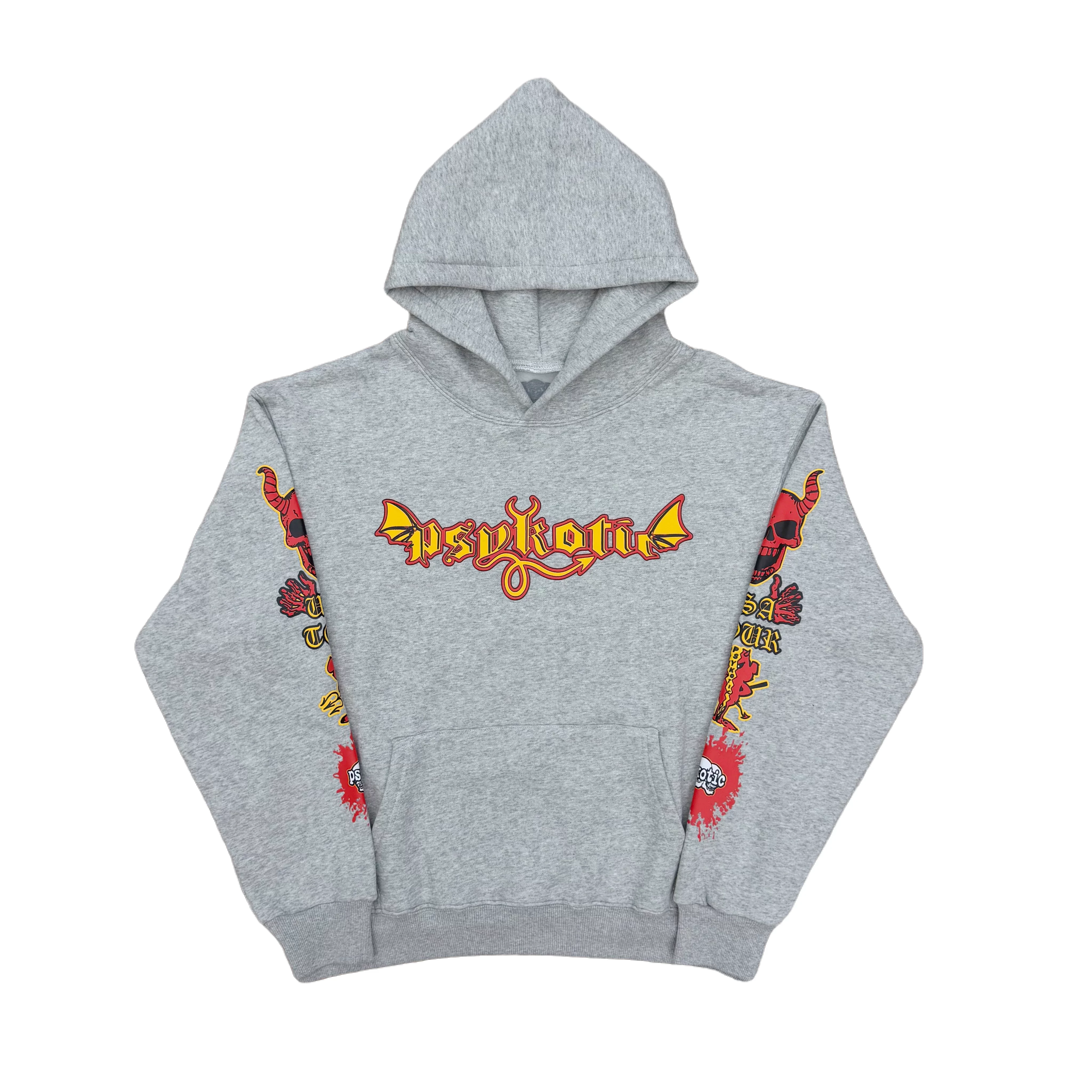 

New Men 2026 Osamason Psykotic Skull Grey USA Tour Pullover Hoodies Hoody hooded Sweatshirts velvet Cotton Thick Fleece US #E217