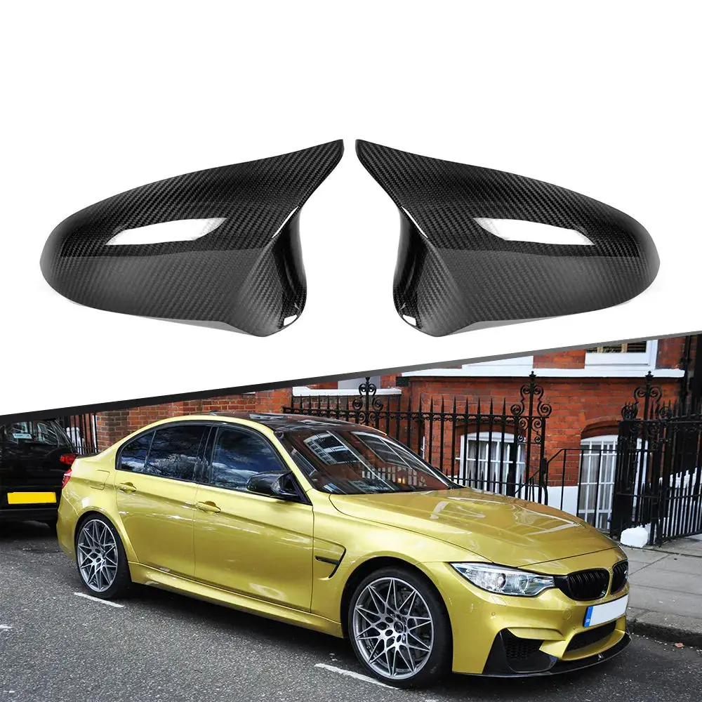 Car Dry Carbon Fiber Side Door Rear View Mirror Housing Caps Covers for BMW F80 M3 F82 F83 M4 CS GTS 2014-2018，100% tested well