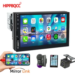 HIPPBQCC Car Radio 7 Inch 1 Din MP5 Multimedia Player Touch Screen FM ISO Power Aux Input Bluetooth USB Mirror Link Universal