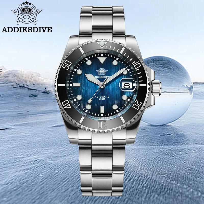 

ADDIESDIVE New 41mm Watch NH35 Automatic Mechanical Watches Top Brand Sapphire Glass Luminous 200m Waterproof Diving AD2078