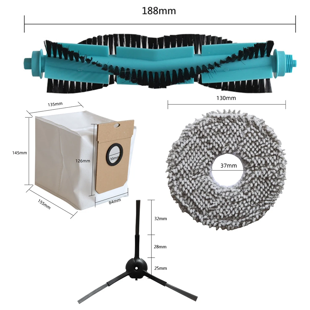 Main Brush Kit For Conga 13090 Spin Revol Home Vacuum Cleaner Roller Side Brush Filter Mop Cloths Dust BagSweeper Accessories