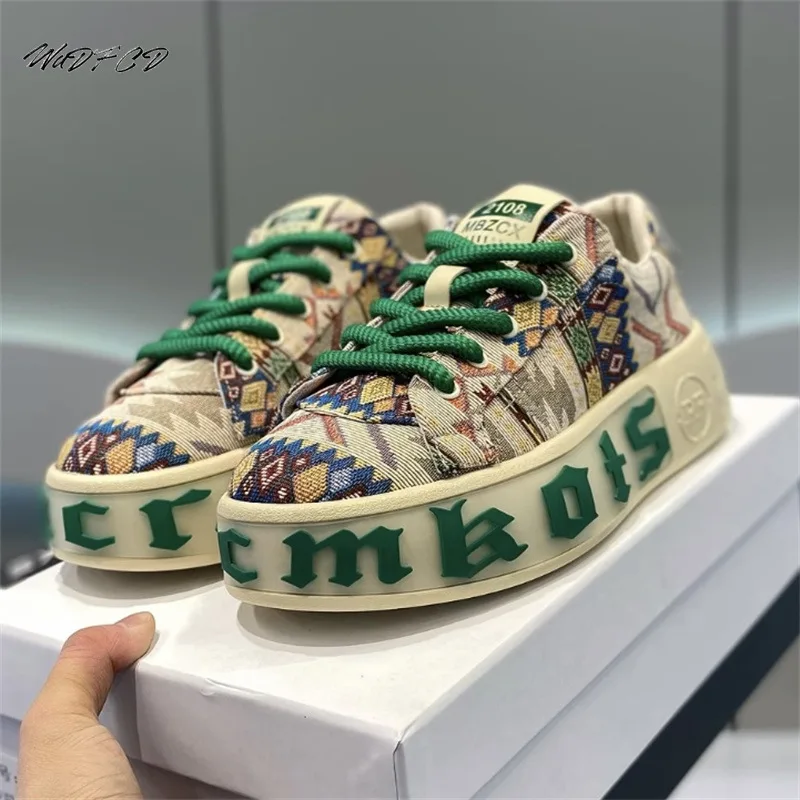 Chunky Sneaker Men Designer Board Shoes Fashion Casual Microfiber Leather Fabric Breathable Height Increased Flat Platform Shoes