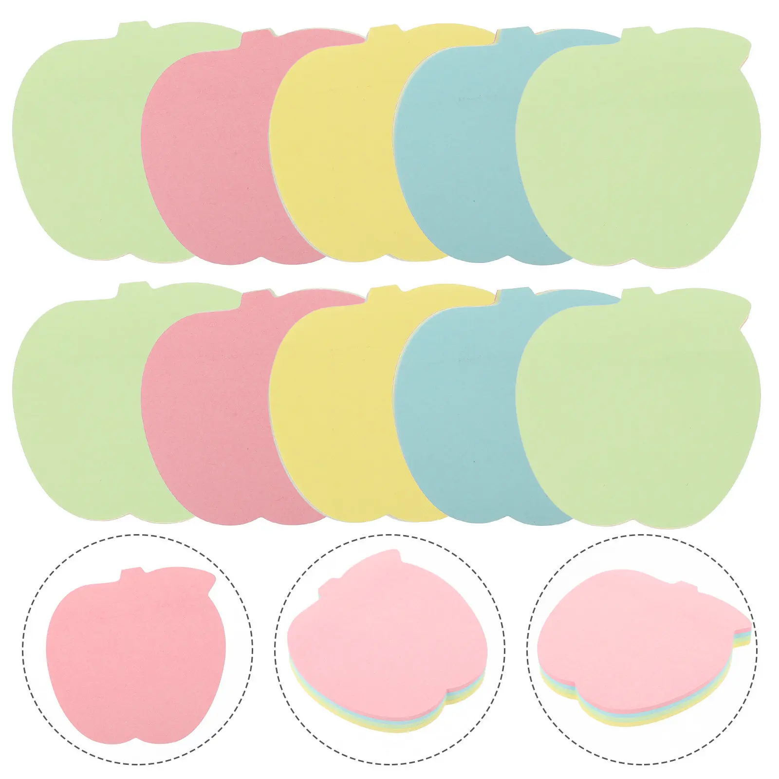 10Sets Lovely Daily Use Memo Stickers Strong Adhesive Tear-Off Note Pads for Books Files Scrapbook Office School Home