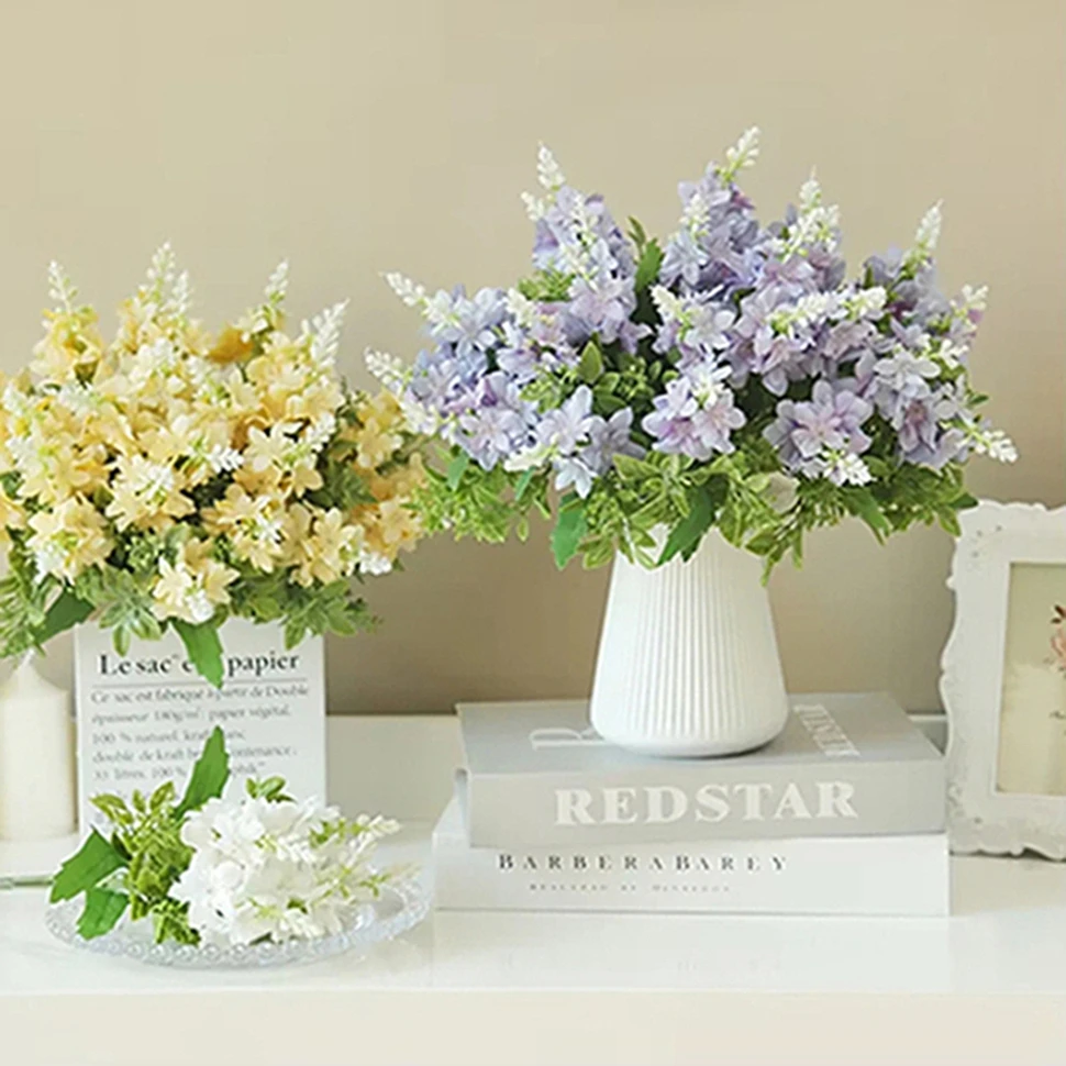 الحرير Yucca Gloriosa الزهور الاصطناعية الزفاف المنزل زينة عيد الميلاد إكليل باقة الزفاف ترتيب الجدول وهمية التبعي