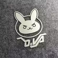 12cm X 8cm Overwatch Dva 로고 Kawaii 토끼 레이저 반사 문구 스티커 비디오 게임 프리미엄 사무실 및 학교 용품 완구 - AliExpress 