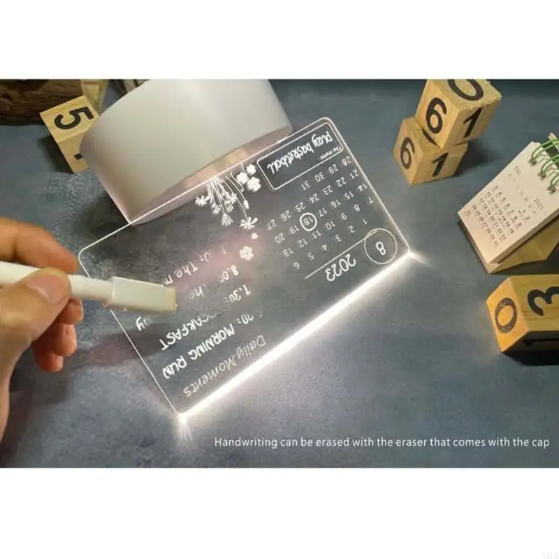 Y5LB Transparent Acrylic Calendar Erasable Marker Included for Office Desk Planner